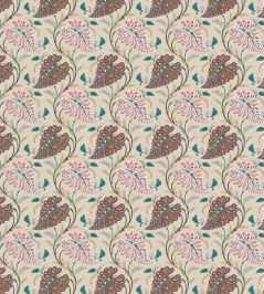 Felbrigg Fabric by Nina Campbell Linen/Teal/Choco Felbrigg Fabric by Nina Campbell Linen/Teal/Choco