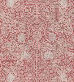 Shell Grotto Fabric by Fermoie Raspberry Shell Grotto Fabric by Fermoie Raspberry