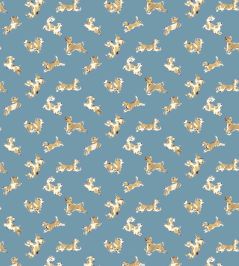 Fete De Chien Wallpaper by Scalamandre Denim And Tan Fete De Chien Wallpaper by Scalamandre Denim And Tan
