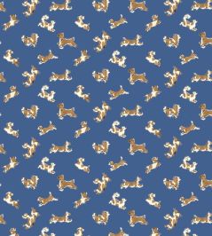 Fete De Chien Wallpaper by Scalamandre Royal Blue And Caramel Fete De Chien Wallpaper by Scalamandre Royal Blue And Caramel