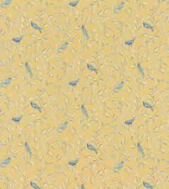 Finches Fabric by Sanderson Yellow Finches Fabric by Sanderson Yellow