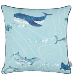 Fintastic Cushion 50 x 50cm by Villa Nova Blue Fintastic Cushion 50 x 50cm by Villa Nova Blue
