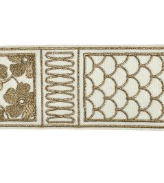 Fiorella Embroidered Braid 60mm Trimming by Houles Bronzo Fiorella Embroidered Braid 60mm Trimming by Houles Bronzo