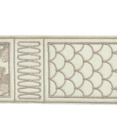 Fiorella Embroidered Braid 60mm Trimming by Houles Sabbia Fiorella Embroidered Braid 60mm Trimming by Houles Sabbia