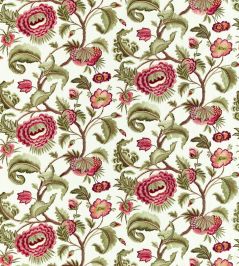 Flame Stitch Tree Fabric by Zoffany Evergreen / Tuscan Pink Flame Stitch Tree Fabric by Zoffany Evergreen / Tuscan Pink