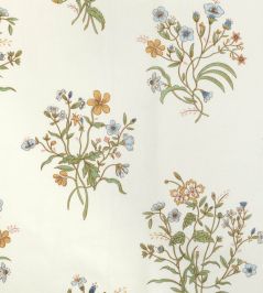 Flax & Field Flowers Fabric by Volga Linen Multi/Oyster Flax & Field Flowers Fabric by Volga Linen Multi/Oyster