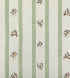 Flax & Field Posy Stripe Fabric by Volga Linen Eucalyptus/Oyster Flax & Field Posy Stripe Fabric by Volga Linen Eucalyptus/Oyster