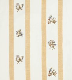 Flax & Field Posy Stripe Fabric by Volga Linen Ochre/Oyster Flax & Field Posy Stripe Fabric by Volga Linen Ochre/Oyster