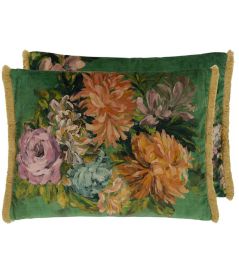 Fleurs D Artistes Velours Cushion 45 x 60cm by Designers Guild Vintage Green Fleurs D Artistes Velours Cushion 45 x 60cm by Designers Guild Vintage Green