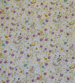 Fleurs Et Oiseaux Fabric by Casal Indigo-Prune Fleurs Et Oiseaux Fabric by Casal Indigo-Prune