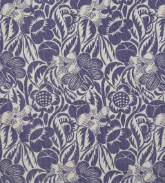 Fleurs Etoilees Fabric by Christopher Farr Cloth Indigo Fleurs Etoilees Fabric by Christopher Farr Cloth Indigo