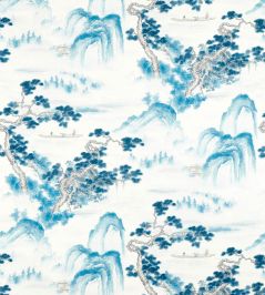 Floating Mountains Fabric by Zoffany Indigo Floating Mountains Fabric by Zoffany Indigo