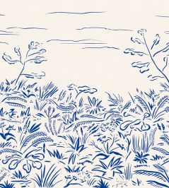 Floral Cave Mural by Tres Tintas Blue Floral Cave Mural by Tres Tintas Blue