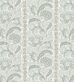 Floral Check Wallpaper by Josephine Munsey Barton Blue and Cotswold White Floral Check Wallpaper by Josephine Munsey Barton Blue and Cotswold White