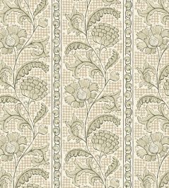 Floral Check Wallpaper by Josephine Munsey Maitland Green and Cotswold White Floral Check Wallpaper by Josephine Munsey Maitland Green and Cotswold White