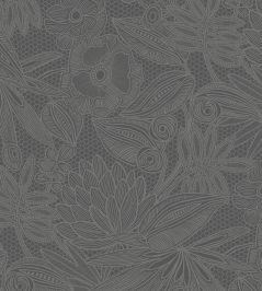 Floral Lace Wallpaper by Eijffinger Black/Grey Floral Lace Wallpaper by Eijffinger Black/Grey