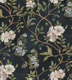 Flory Wallpaper by Josephine Munsey Navy Flory Wallpaper by Josephine Munsey Navy