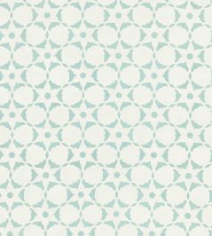 Flower Stencil Fabric by Vanderhurd Aquamarine/Moonstone Flower Stencil Fabric by Vanderhurd Aquamarine/Moonstone