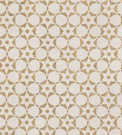 Flower Stencil Fabric by Vanderhurd Gold/Champignon Flower Stencil Fabric by Vanderhurd Gold/Champignon