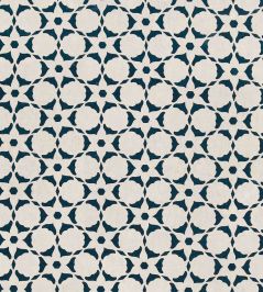 Flower Stencil Fabric by Vanderhurd Midnight/Champignon Flower Stencil Fabric by Vanderhurd Midnight/Champignon