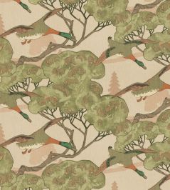 Flying Ducks Fabric by Mulberry Home Plaster Flying Ducks Fabric by Mulberry Home Plaster