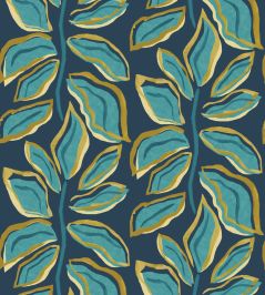 Foli Wallpaper by Ohpopsi Midnight Teal Foli Wallpaper by Ohpopsi Midnight Teal