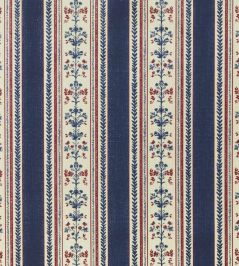 Folk Stripe Fabric by Barneby Gates Navy Folk Stripe Fabric by Barneby Gates Navy