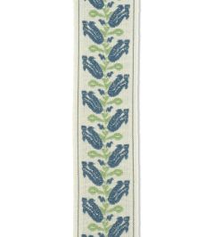 Folkloric Floral Braid Trimming by Volga Linen Delft Blue Folkloric Floral Braid Trimming by Volga Linen Delft Blue