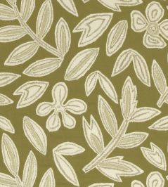 Forget Me Not Fabric by Casamance Olive Forget Me Not Fabric by Casamance Olive