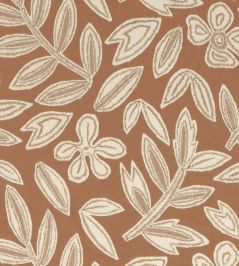 Forget Me Not Fabric by Casamance Orange Terreux Forget Me Not Fabric by Casamance Orange Terreux