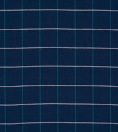 Frannie Windowpane Fabric by Schumacher Navy Frannie Windowpane Fabric by Schumacher Navy