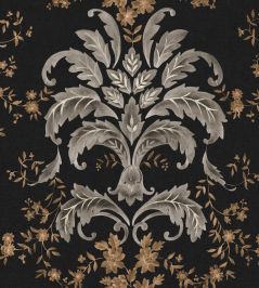 French Damask Wallpaper by Coordonne Onyx French Damask Wallpaper by Coordonne Onyx