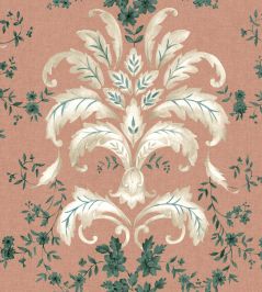 French Damask Wallpaper by Coordonne Peach French Damask Wallpaper by Coordonne Peach