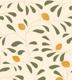 Fresh Lemons Wallpaper by Tres Tintas Green Fresh Lemons Wallpaper by Tres Tintas Green