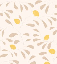 Fresh Lemons Wallpaper by Tres Tintas White Fresh Lemons Wallpaper by Tres Tintas White