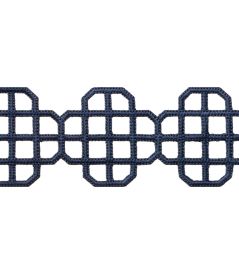 Fret Applique Trimming by Thibaut Navy Fret Applique Trimming by Thibaut Navy