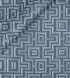 Fret Maze Fabric by Jim Thompson Blue Sky Fret Maze Fabric by Jim Thompson Blue Sky