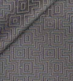 Fret Maze Fabric by Jim Thompson Graphite Fret Maze Fabric by Jim Thompson Graphite