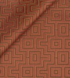 Fret Maze Fabric by Jim Thompson Sienna Red Fret Maze Fabric by Jim Thompson Sienna Red