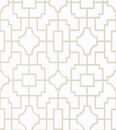 Fretwork Wallpaper by Thibaut Beige Fretwork Wallpaper by Thibaut Beige