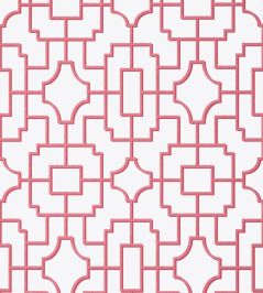 Fretwork Wallpaper by Thibaut Pink Fretwork Wallpaper by Thibaut Pink