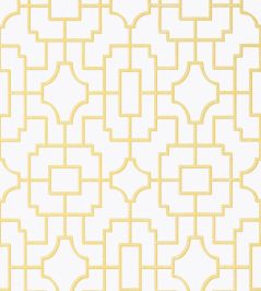 Fretwork Wallpaper by Thibaut Yellow Fretwork Wallpaper by Thibaut Yellow