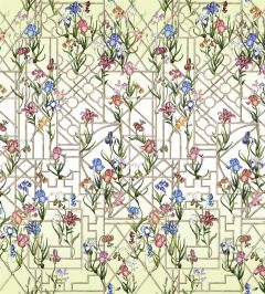 Fretwork Garden Panoramic Mural in Citron by Christian Lacroix Citron Fretwork Garden Panoramic Mural in Citron by Christian Lacroix Citron