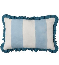 Frill Wide Stripe Cushion 60 x 40cm by Molly Mahon Blue Frill Wide Stripe Cushion 60 x 40cm by Molly Mahon Blue