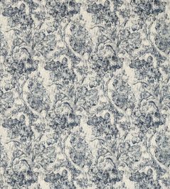 Fringed Tulip Toile Fabric by Sanderson Woad Fringed Tulip Toile Fabric by Sanderson Woad