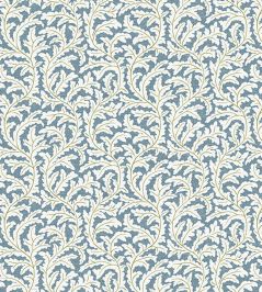 Frond Ogee Fabric by Josephine Munsey Blue and Olive Frond Ogee Fabric by Josephine Munsey Blue and Olive