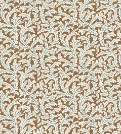 Frond Ogee Fabric by Josephine Munsey Orange and Blue Frond Ogee Fabric by Josephine Munsey Orange and Blue
