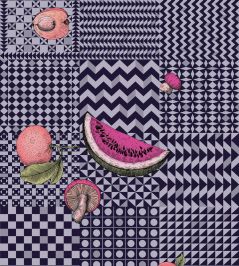 Frutta e Geometrico Wallpaper by Cole & Son Magenta & Ink Frutta e Geometrico Wallpaper by Cole & Son Magenta & Ink