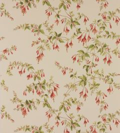 Fuchsia Wallpaper by Colefax and Fowler Tomato/Green Fuchsia Wallpaper by Colefax and Fowler Tomato/Green