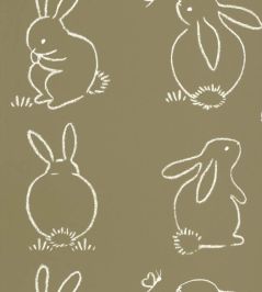 Funny Bunny Wallpaper by Casadeco Vert Kaki Funny Bunny Wallpaper by Casadeco Vert Kaki